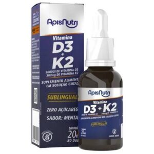 Vitamina D3 (2000UI) + K2 (30mcg) Apisnutri – 20ml (80 doses)