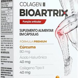 Bioartrix Colágeno II, curcumina, ácido hialurônico com 30 cápsulas – Fórmula Premium para Articulações